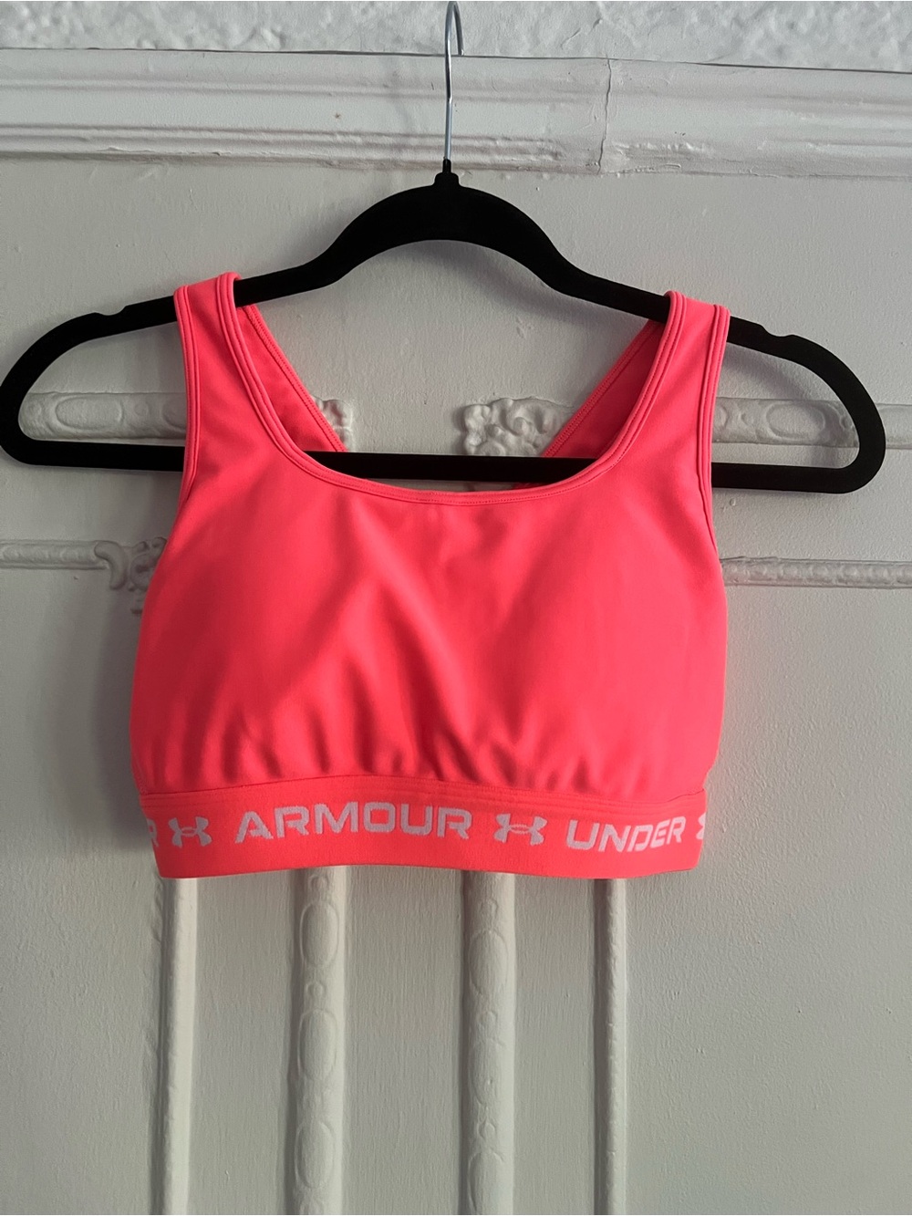 Under Armour Neon Pink Crossback Compressive Sports Bra